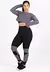 Conjunto Fitness Cropped e Calça Legging com Detalhes de Renda em Cinza REF: LX147 - comprar online