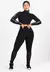 Conjunto Fitness Calça Legging com Elástico Racy e Tela Dry + Cropped Manga Longa Gola Alta Preto REF: FRD6 - loja online