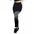 Calça Legging Cintura Alta Assimétrica com Detalhe em Tulê e Tela Preto com Cinza - LX122 - Zéshop