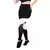 Calça Legging Cintura Alta Assimétrica com Detalhe em Tulê e Tela Preto com Branco - LX122 na internet