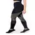 Calça Legging Cintura Alta Assimétrica com Detalhe em Tulê e Tela Preto com Verde Militar - LX122