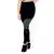 Calça Legging Cintura Alta Assimétrica com Detalhe em Tulê e Tela Preto com Verde Militar - LX122 - comprar online