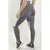 Calça Legging Cintura Alta Assimétrica com Detalhe em Tulê Cinza com Branco - FDR10 na internet