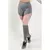Calça Legging Cintura Alta Assimétrica com Detalhe em Tulê Cinza com Rosé - FDR10 - comprar online