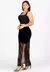 Conjunto Cropped e Saia de Renda com Fenda Lateral Preto - C0001 - comprar online