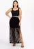 Conjunto Cropped e Saia de Renda com Fenda Lateral Preto - C0001 na internet