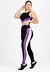 Conjunto Metamorfose Cropped + Calça Legging Preto com Roxo e Branco | MTF6
