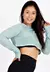 Cropped Metamorfose De Tela Manga Longa Verde | MTF25 - comprar online