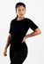 Blusa Fitness Lisa Manga Curta Metamorfose Preto - MTF40