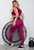Conjunto Calça Legging e Cropped MaxDefinition Marsala com Preto LX7 - comprar online