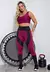 Conjunto Calça Legging e Cropped MaxDefinition Marsala com Preto LX7 na internet