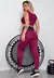Imagem do Conjunto Calça Legging e Cropped MaxDefinition Marsala com Preto LX7