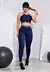 Conjunto Fitness Calça Legging Cintura Alta + Cropped Alcinha Marinho com Elásticos Racy REF: CCA5