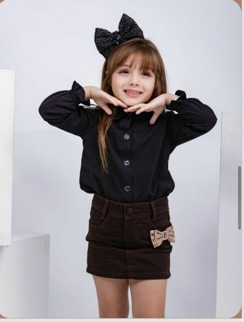 SAIA MARROM C/ LAÇO BEGE - comprar online