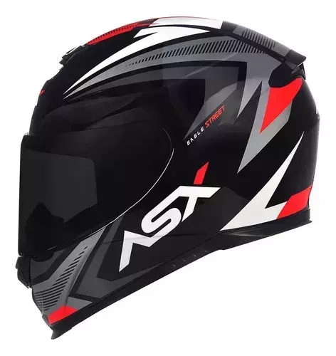 CAPACETE ASX EAGLE STREET BRILHO PRETO/GRAFITE/BRANCO 58/M