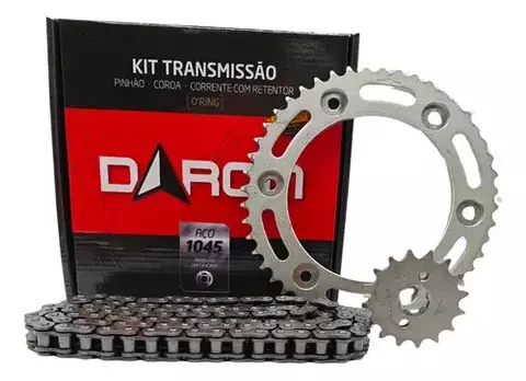 KIT TRANSMISSAO DAROM COM RETENTOR BROS 160 - XRE 190