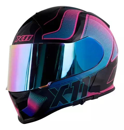 CAPACETE REVO PRO TRONIX ROSA C/ VISEIRA INTERNA TAM 58 X11