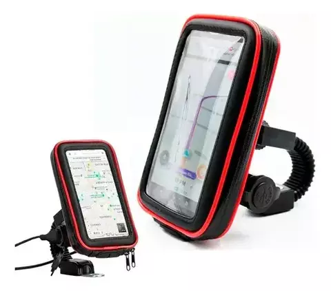 SUPORTE CELULAR B-MAX Á PROVA D´AGUA C/CARREGADOR USB**