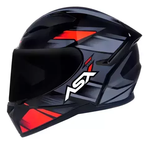 CAPACETE ASX CITY START BRILHO PRETO/VERMELHO/CINZA 60/L - comprar online
