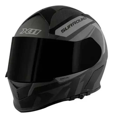 CAPACETE REVO PRO SURROUND PRETO/CINZA FOSCO C/ VISEIRA INTERNA TAM 60 X11