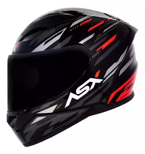 CAPACETE ASX CITY ARROW BRILHO PRETO/GRAFITE/VERMELHO 58/M - comprar online