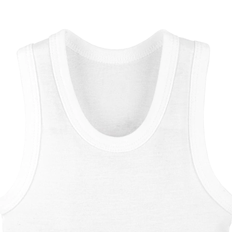 Baby Creysi Camiseta de Tirante Ancho de Algodón Suave con Acabado Cárdigan Blanco