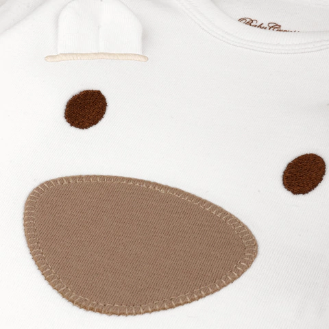 Baby Creysi Mameluco de Manga Larga con Pies en Suave Tejido Interlock de Algodón Blanco
