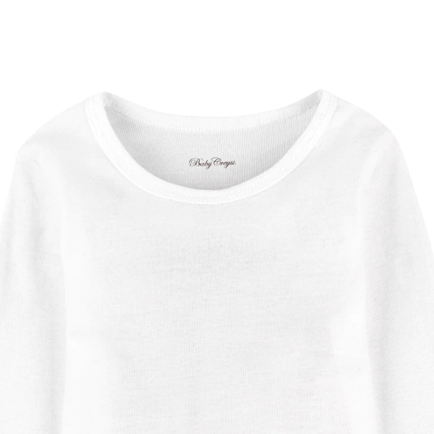 Baby Creysi Camiseta Interior de Manga Larga 100% Algodón de Alta Calidad Transpirable Blanco