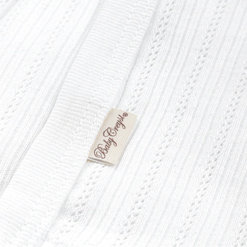 Baby Creysi Camiseta de Manga Larga Cruzada con Tejido Calado Transpirable de Algodón Blanco