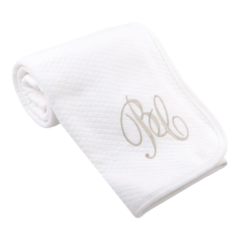 Baby Creysi Cobertor Capitonado para Bebé de Algodón Jacquard y Jersey Suave Blanco