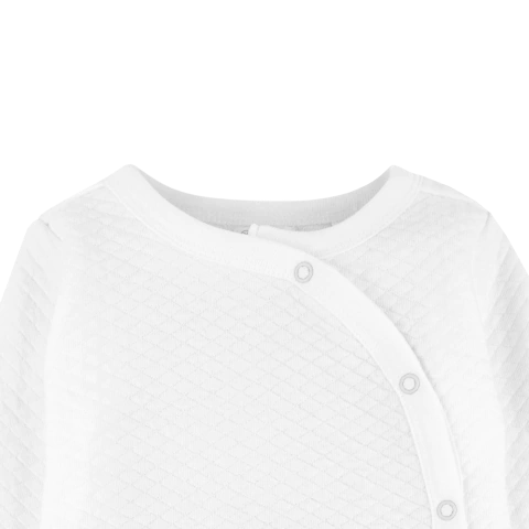 Baby Creysi Set de 2 Piezas para Bebé con Saco Cruzado y Pantalón de Algodón Capitonado Blanco