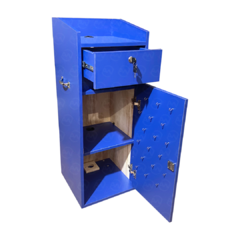 Balcão de Valet 38x38x110 cm - Compensado e Fórmica Azul