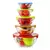 Jogo 5 Potes Tigelas Vidro Tampas Plásticas Coloridas- Dolce Home - ClickBazaar