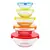 Jogo 5 Potes Tigelas Vidro Tampas Plásticas Coloridas- Dolce Home - comprar online