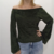 Blusa em Veludo Ombro a Ombro