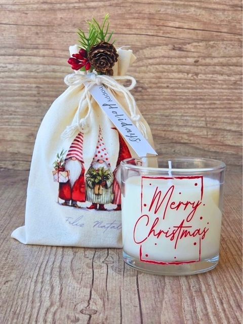 Saquinho Gnomos com Vela decorada G