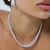 Colar Riviera Cravação 3 Garras 3mm Ródio Branco - comprar online