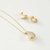 Conjunto Pingente Gota trabalhada com Zircônia em Ródio Branco - comprar online