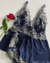 Imagem do Baby Doll Madalena - Azul Marinho e Creme
