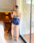 Baby Doll Madalena - Azul Marinho e Creme - loja online