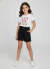SHORTS INFANTIL MENINA CLOCHARD EM MOLETINHO MALWEE PRETO