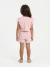 CONJUNTO INFANTIL MENINA LULUZINHA ROSA BLUSA BABADO COM CORAÇÃO EM CROCHÊ E SHORTS - comprar online