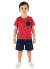 CONJUNTO INFANTIL MENINO BERMUDA EM MALHA DE SARJA MALWEE VERMELHO E AZUL