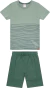 CONJUNTO INFANTIL CAMISETA LISTRAS E BERMUDA CARINHOSO VERDE na internet