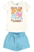 CONJUNTO INFANTIL MENINA BLUSA E SHORTS AZUL MALWEE - comprar online