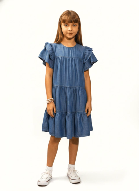 VESTIDO JEANS LIOCEL INFANTIL TRÊS MARIAS OPERA KIDS