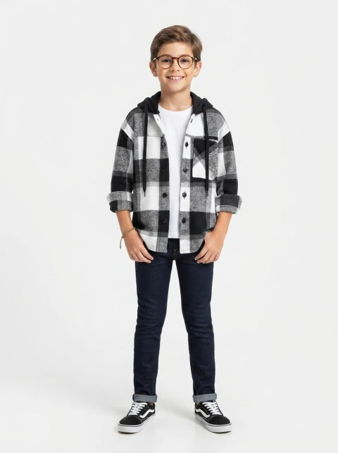 JAQUETA FLANELADA INFANTIL MENINO COM CAPUZ OPERA KIDS