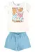 CONJUNTO INFANTIL MENINA BLUSA E SHORTS AZUL MALWEE - comprar online