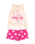 Pijama Infantil Menina Regata Estampado em Algodão Rosa Malwee - comprar online