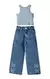 CONJUNTO INFANTIL REGATA E CALÇA JEANS WIDE LEG PETIT CHERIE - comprar online